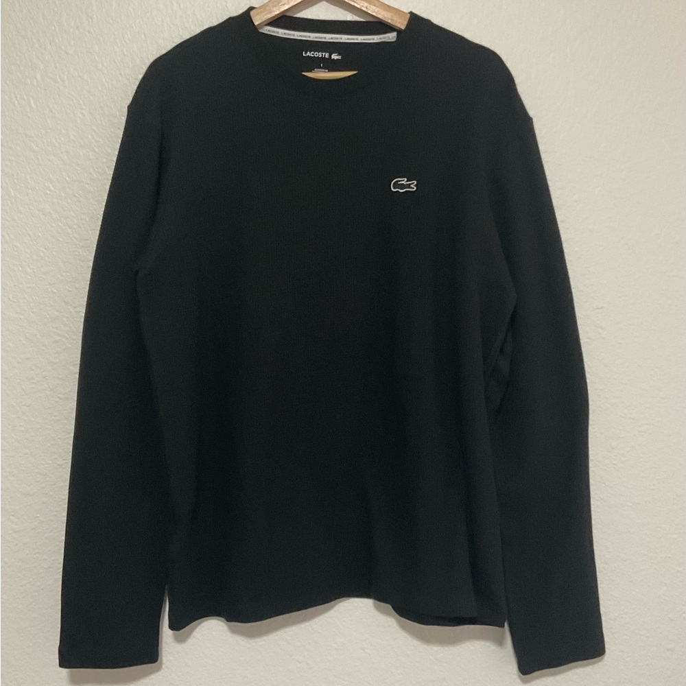LACOSTE LONG SLEEVE BLACK SLEEPWEAR TOP SIZE LARGE